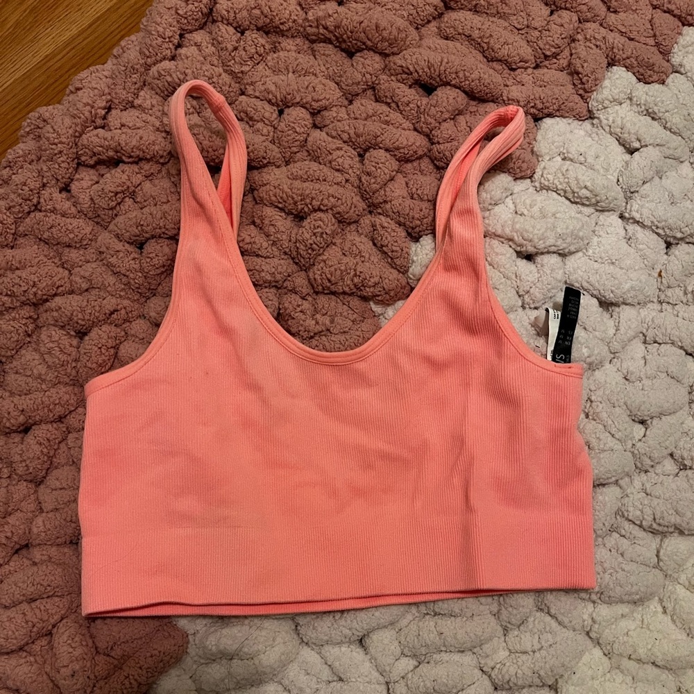 neon orange crop tank top